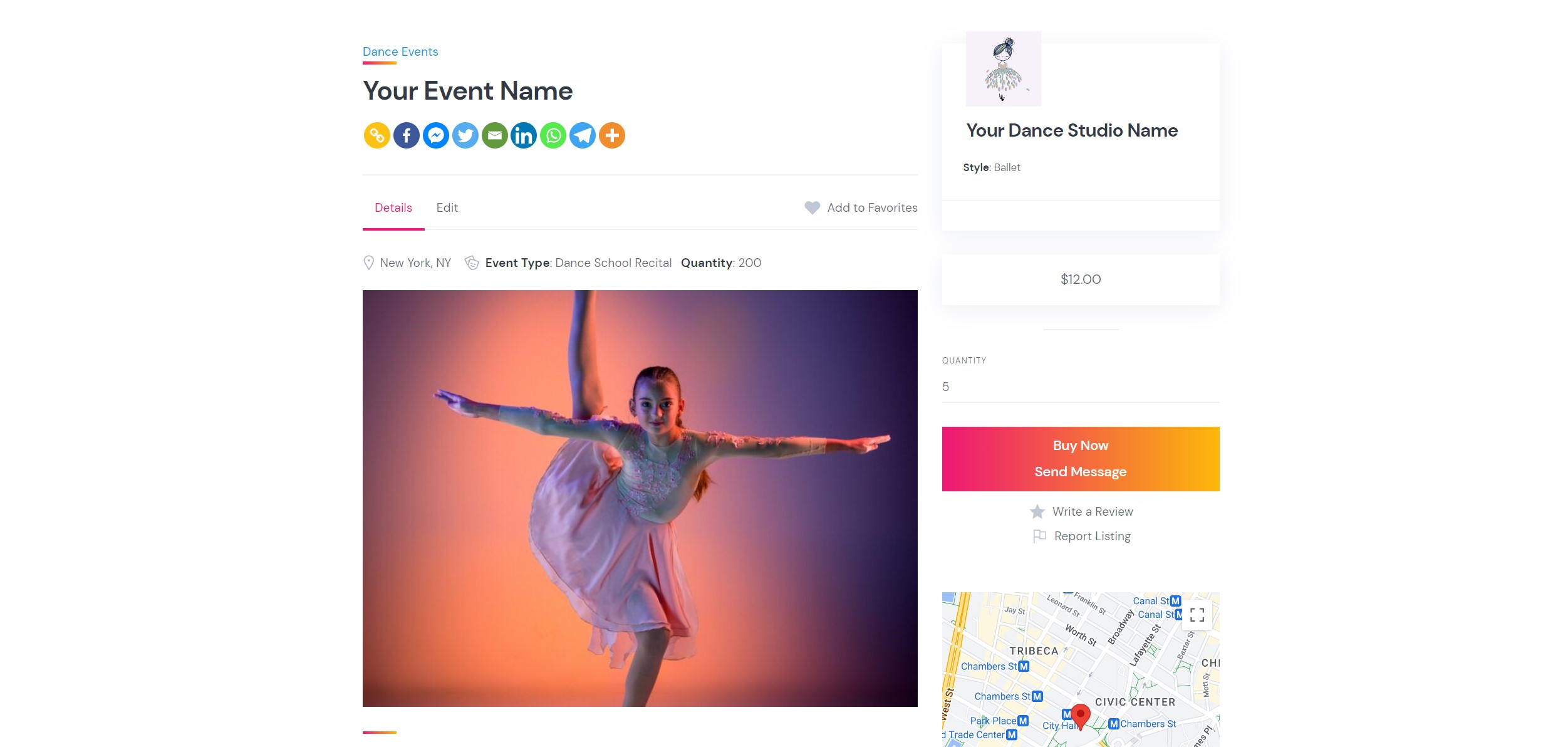 How to create a dance events dancefolio