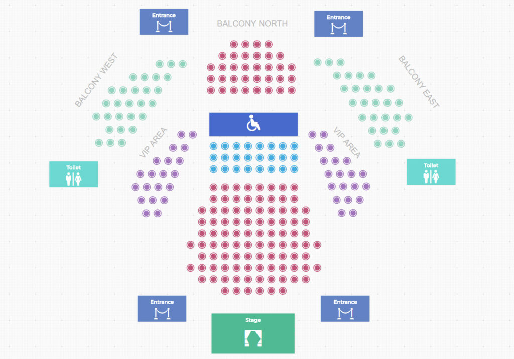 Seating map dance recital